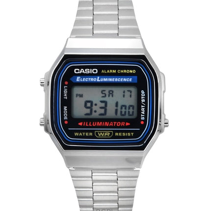 Casio Digital hälytys Chrono ruostumaton teräs A168WA-1WDF A168WA-1W Unisex kello