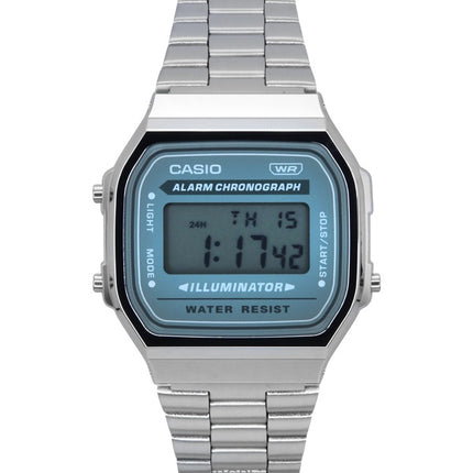 Casio Vintage digitaalinen ruostumattomasta teräksestä valmistettu rannekoru kvartsi A168WA-3A miesten kello