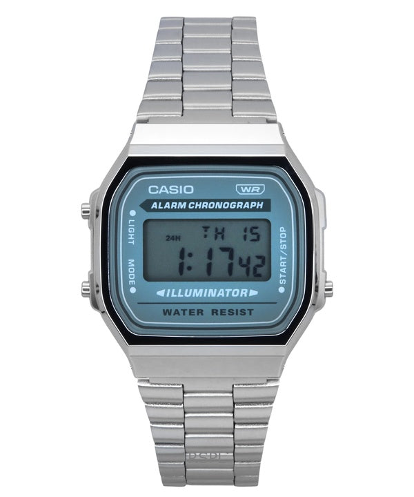 Casio Vintage digitaalinen ruostumattomasta teräksestä valmistettu rannekoru kvartsi A168WA-3A miesten kello