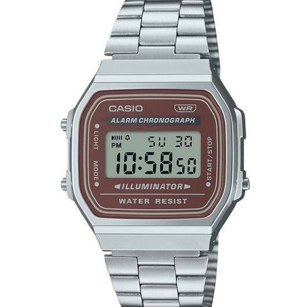 Casio Vintage digitaalinen ruostumattomasta teräksestä valmistettu rannekoru kvartsi A168WA-5A miesten kello