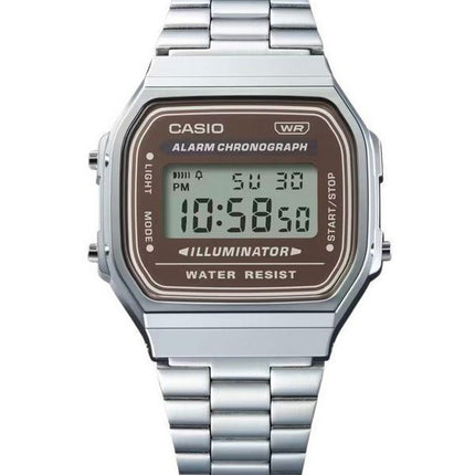 Casio Vintage digitaalinen ruostumattomasta teräksestä valmistettu rannekoru kvartsi A168WA-5A miesten kello