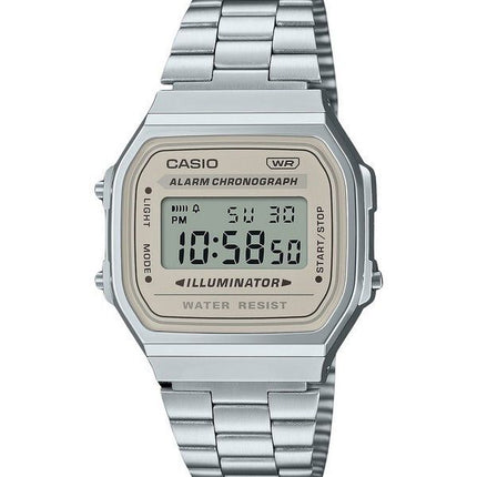 Casio Vintage digitaalinen ruostumattomasta teräksestä valmistettu rannekoru kvartsi A168WA-8 unisex kello