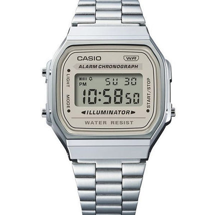 Casio Vintage digitaalinen ruostumattomasta teräksestä valmistettu rannekoru kvartsi A168WA-8 unisex kello