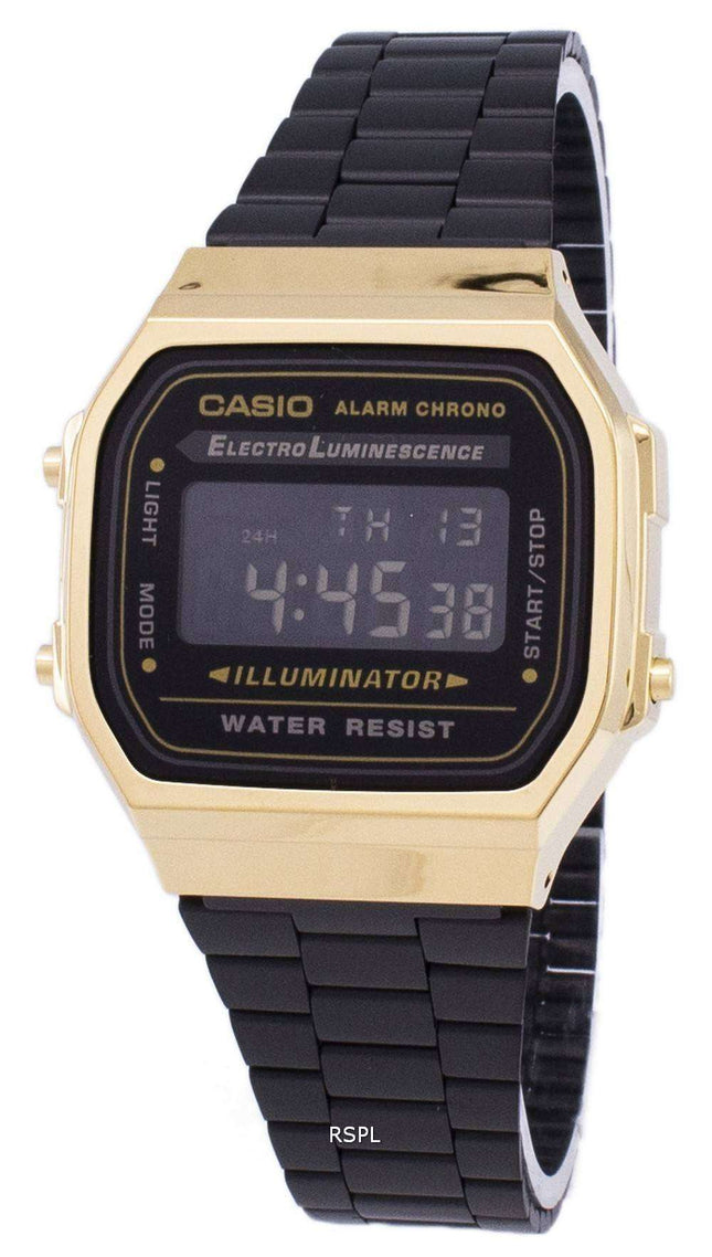 Casio Vintage Chronograph hälytys Digital A168WEGB-1B Unisex kello