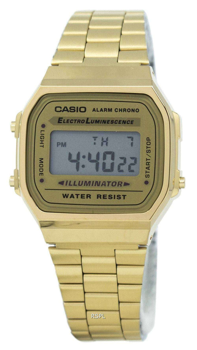 Casio-digitaalinen hälytys Chrono-ruostumaton teräs A168WG-9WDF A168WG-9W Unisex-kello