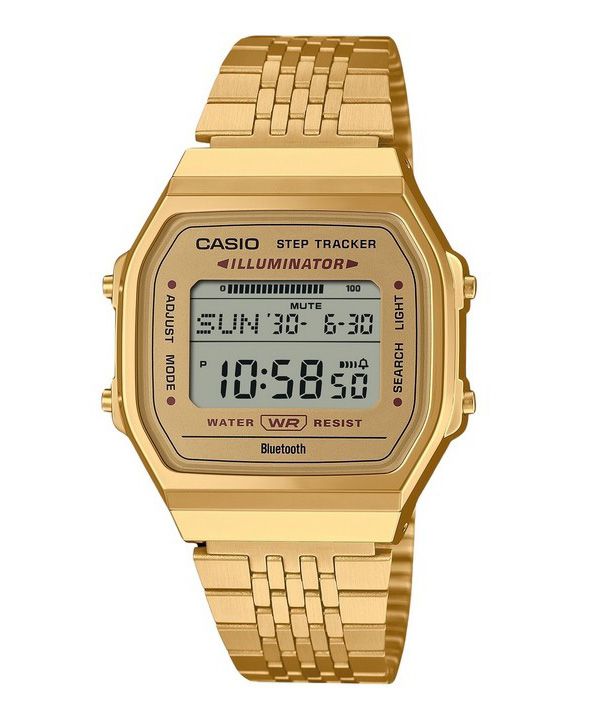 Casio Vintage Digital Smartphone Link Gold Tone ruostumattomasta teräksestä valmistettu kvartsi ABL-100WEG-9A Unisex kello