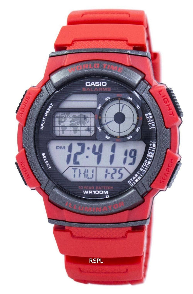 Casio nuorten maailman aika hälytys maailman kartta AE 1000W 4AV AE1000W 4AV Miesten kello