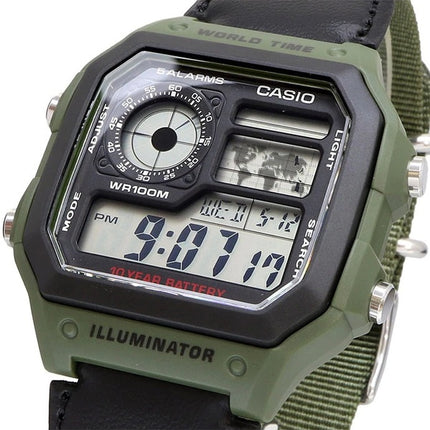 Casio World aika hälytys Digital AE 1200WHB 3BV Miesten Watch