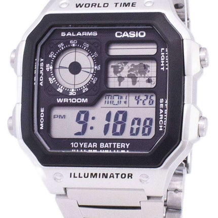 Casio digitaalinen maailmanaika WR100M AE-1200WHD-1AVDF AE-1200WHD-1AV miesten kello