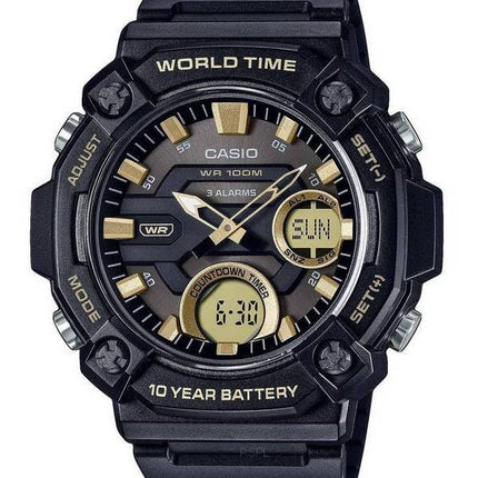 Casio Youth Analoginen digitaalinen hartsi musta kellotaulu kvartsi AEQ-120W-9AV AEQ120W-9 100M miesten kello