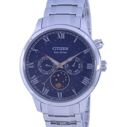 Citizen Moon Phase Blue Kellotaulu ruostumattomasta teräksestä Eco-Drive AP1050-81L miesten kello