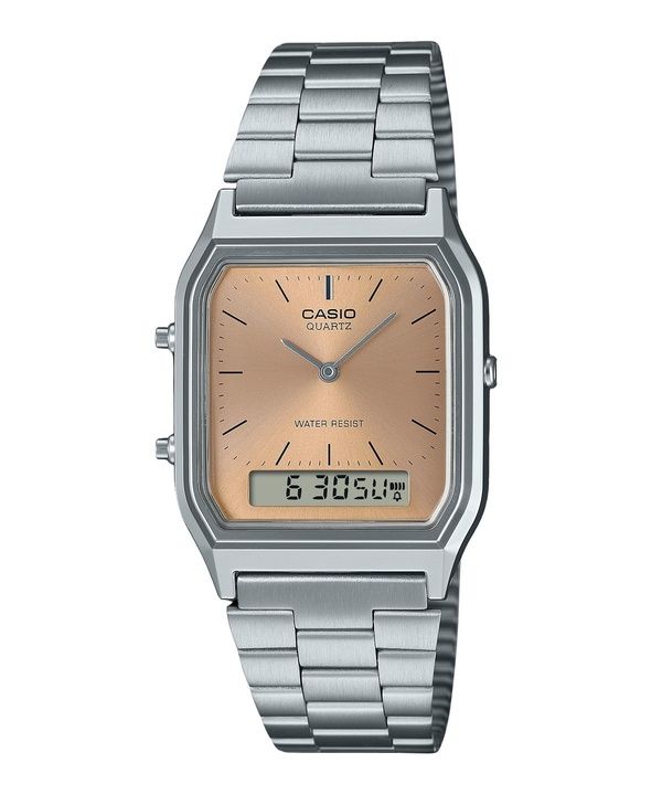 Casio Vintage analoginen digitaalinen valokuparinen kellotaulu Dual time Quartz AQ-230A-4AMQY Unisex kello