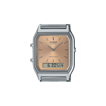 Casio Vintage analoginen digitaalinen valokuparinen kellotaulu Dual time Quartz AQ-230A-4AMQY Unisex kello