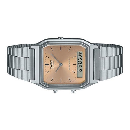 Casio Vintage analoginen digitaalinen valokuparinen kellotaulu Dual time Quartz AQ-230A-4AMQY Unisex kello