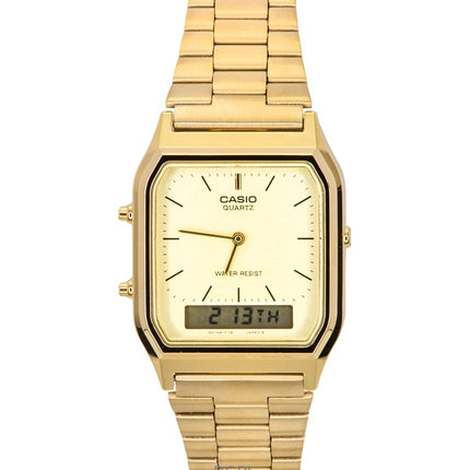 Casio kvartsi analoginen digitaalinen Gold Tone AQ 230GA 9DMQYES Miesten kello