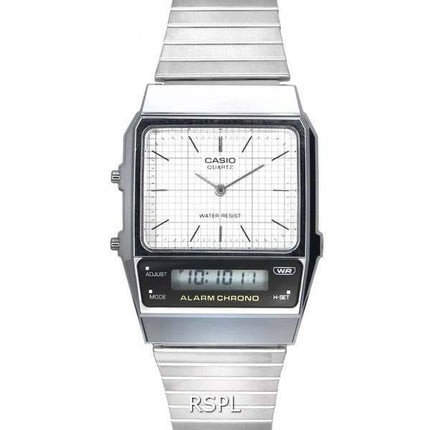 Casio Vintage analoginen digitaalinen valkoinen kellotaulu kvartsi AQ-800E-7A AQ800E-7 Unisex kello