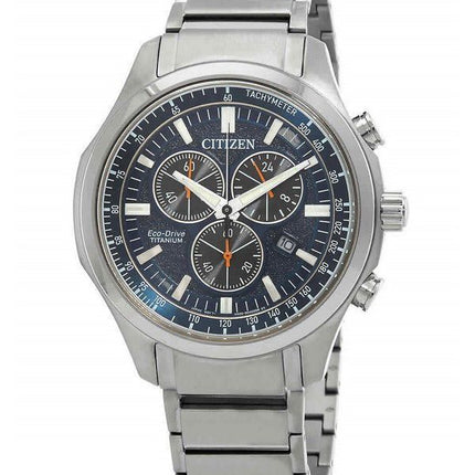 Citizen Eco-Drive Super Titanium Chronograph Blue Kellotaulu AT2530-85L 100M Miesten kello