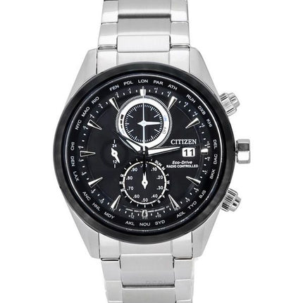 Citizen Eco-Drive Perpetual Calendar Chronograph ruostumattomasta teräksestä valmistettu musta kellotaulu AT8266-89E 100M mieste