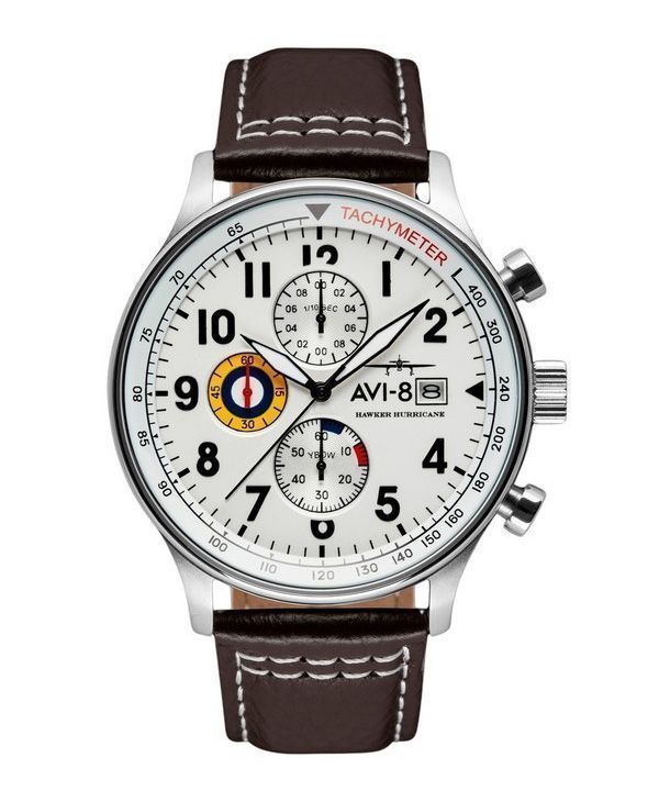 AVI-8 Hawker Hurricane Classic Chronograph Classic White Dial Quartz AV-4011-01 Miesten kello