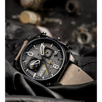 AVI-8 Hawker Hunter Retrograde Chronograph Sea Grey Kellotaulu Quartz AV-4052-03 Miesten kello