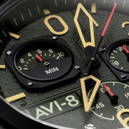 AVI-8 Hawker Hunter Deep Green Retrograde Chronograph Quartz AV-4052-08 Miesten kello