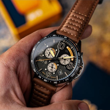 AVI-8 P-51 Mustang Blakeslee Chronograph Imperial War Museums Edition Lambeth Black Dial Quartz AV-4077-07 Miesten kello