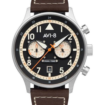 AVI-8 Hawker Hurricane Carey Dual Time Manston Black Dial Quartz AV-4088-01 Miesten kello