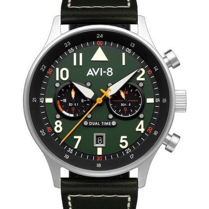 AVI-8 Hawker Hurricane Carey Dual Time Merville Green Dial Quartz AV-4088-02 Miesten kello