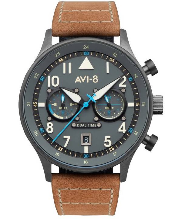 AVI-8 Hawker Hurricane Carey Dual Time Orissa Gray Kellotaulu Quartz AV-4088-04 Miesten kello