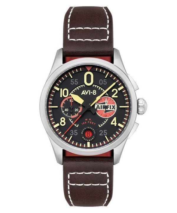 AVI-8 Spitfire Lock Chronograph Airfix Edition Raven Black Dial Quartz AV-4089-09 Miesten kello