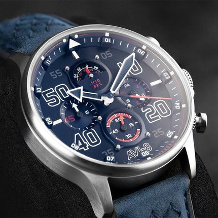 AVI-8 Hawker Typhoon Rb396 Sheila Chronograph Limited Edition Volkel Blue Dial Quartz AV-4093-07 miesten kello