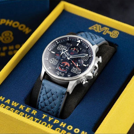 AVI-8 Hawker Typhoon Rb396 Sheila Chronograph Limited Edition Volkel Blue Dial Quartz AV-4093-07 miesten kello