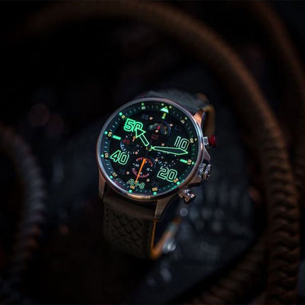 AVI-8 Hawker Typhoon Rb396 Sheila Chronograph Limited Edition Goch Green Dial Quartz AV-4093-08 miesten kello