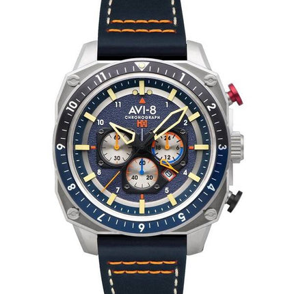 AVI-8 Hawker Hunter Atlas Dual Time Chronograph Pavillion Blue Quartz AV-4100-02 miesten kello