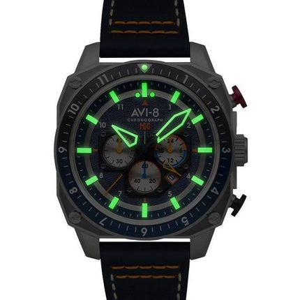 AVI-8 Hawker Hunter Atlas Dual Time Chronograph Pavillion Blue Quartz AV-4100-02 miesten kello