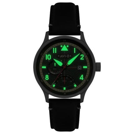 AVI-8 Hawker Hurricane Mckellar Dual Time Gothic Green Kellotaulu Quartz AV-4101-0A Miesten kello lisähihnalla