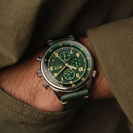 AVI-8 Flyboy Royal British Legion Tri-Service Chronograph Limited Edition Marlborough Lines Green Dial Quartz AV-4102-RBL-03 Mie