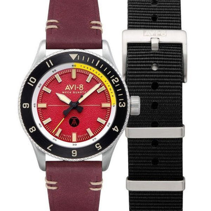 AVI-8 Flyboy Tuskegee Airmen Limited Edition Ramitelli Red Dial Quartz AV-4103-04 Miesten kello lisähihnalla