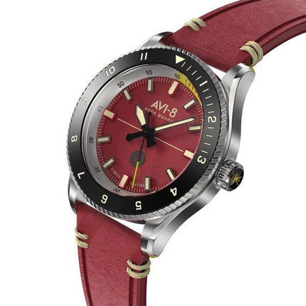 AVI-8 Flyboy Tuskegee Airmen Limited Edition Ramitelli Red Dial Quartz AV-4103-04 Miesten kello lisähihnalla