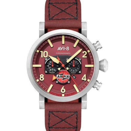 AVI-8 Dambuster Gibson Dual Time Chronograph Airfix Edition Hazard punainen kellotaulu AV-4107-04 miesten kello