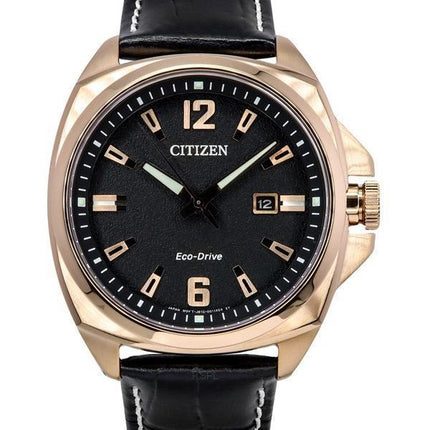 Citizen Eco-Drive Sport Luxury Endicottin nahkaranneke, musta kellotaulu AW1723-02E 100M miesten kello