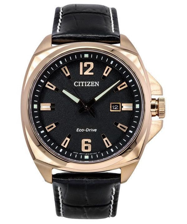 Citizen Eco-Drive Sport Luxury Endicottin nahkaranneke, musta kellotaulu AW1723-02E 100M miesten kello