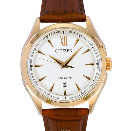 Citizen Eco-Drive nahkaranneke valkoinen kellotaulu AW1753-10A 100M miesten kello