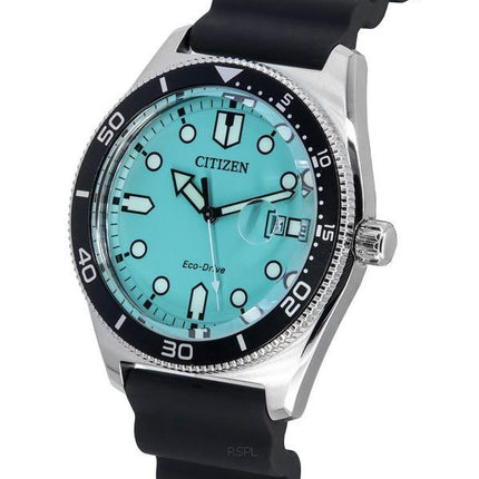 Citizen Eco-Drive kumihihna turkoosi kellotaulu AW1760-14X 100M miesten kello