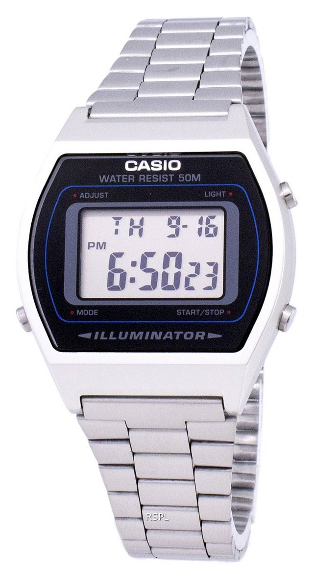 Casio Digital Quartz ruostumatonta terästä valaisin B640WD-1AVDF B640WD-1AV Miesten kello