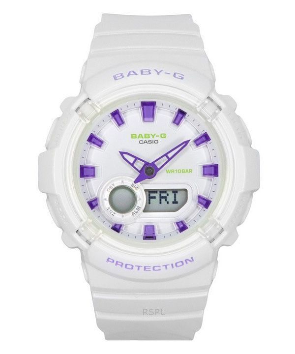 Casio Baby-G analoginen digitaalinen hartsihihna valkoinen kellotaulu kvartsi BGA-280DN-7A 100M naisten kello