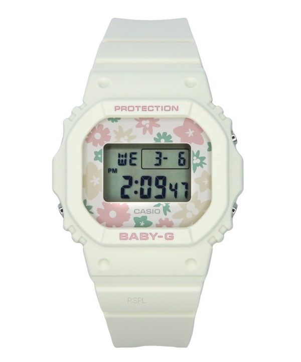 Casio Baby-G Retro Flower Field digitaalinen valkoinen hartsihihna kvartsi BGD-565RP-7 100M naisten kello