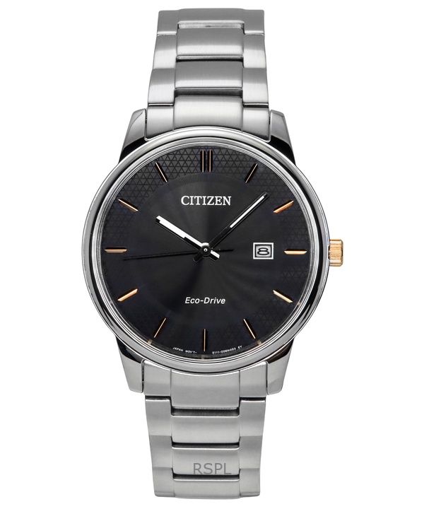 Citizen Eco-Drive ruostumattomasta teräksestä valmistettu musta kellotaulu BM6977-70E miesten kello