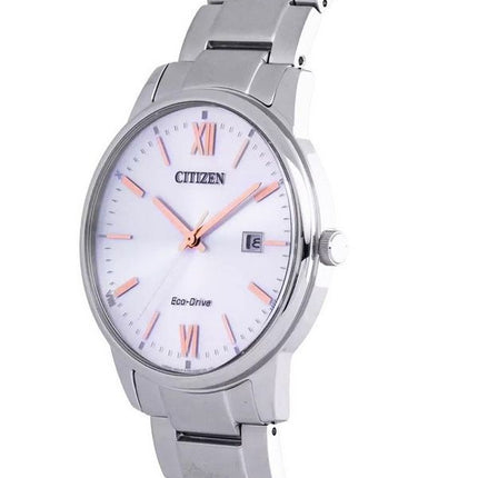 Citizen Eco-Drive ruostumattomasta teräksestä valmistettu hopeakellotaulu BM6978-77A unisex-kello