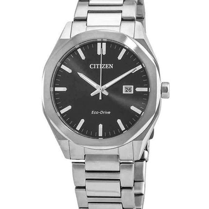 Citizen Eco-Drive ruostumattomasta teräksestä valmistettu musta kellotaulu BM7600-81E 100M miesten kello